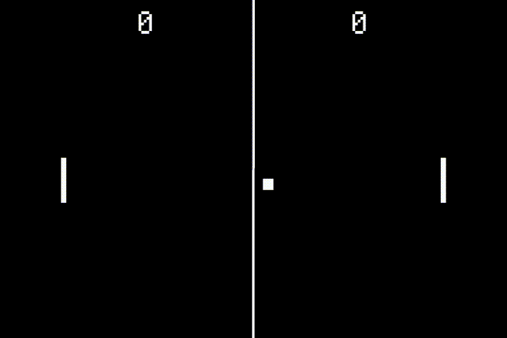 Screen capture of pong with wall bouncing